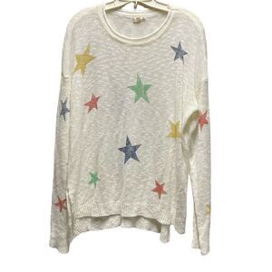 Hem & Thread size L star sweater lightweight semi sheer
